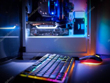 Torre de PC gamer junto a un monitor mostrando un videojuego